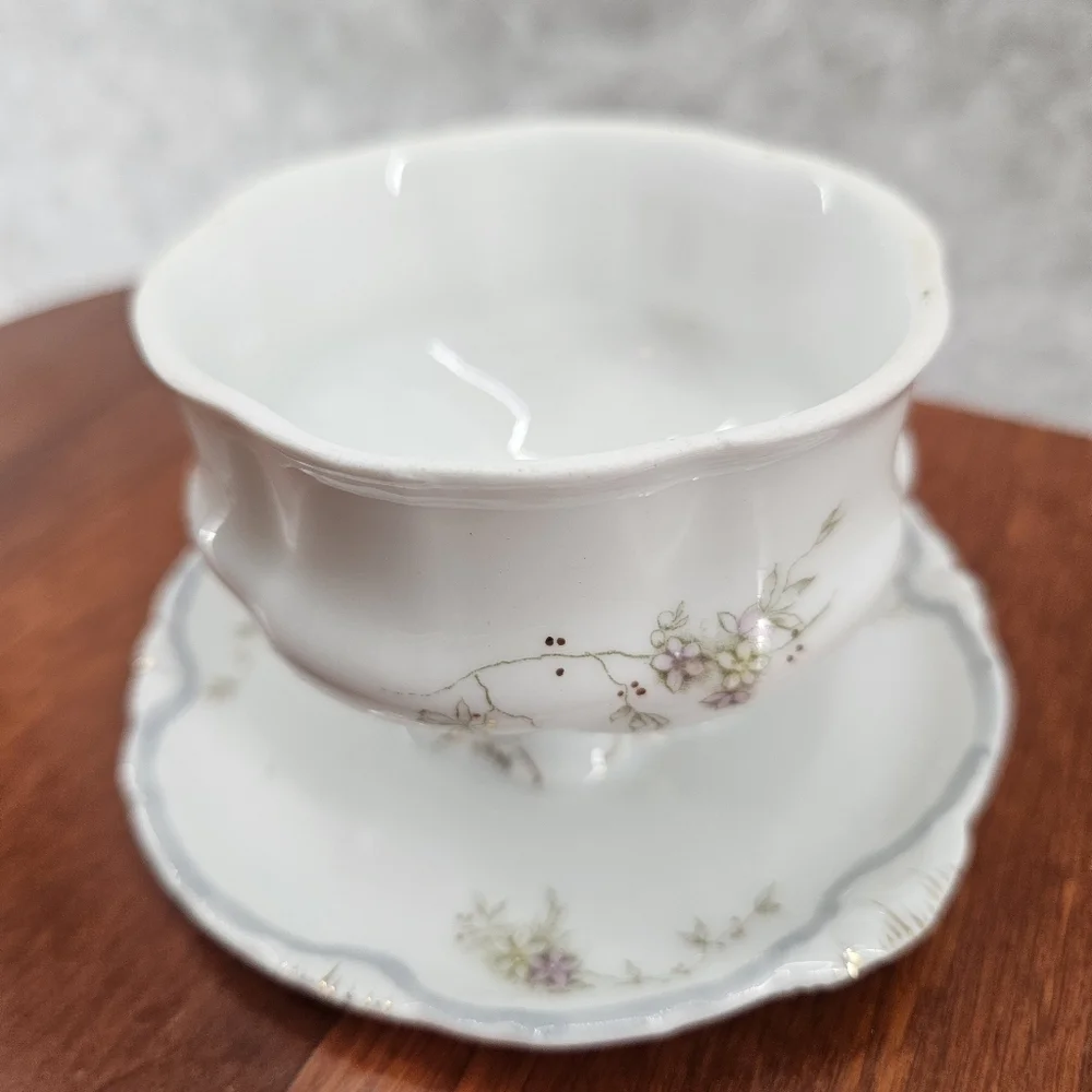 Versailles Made In Germany Elegant White Small Floral Bowl‎ with Attached Plate